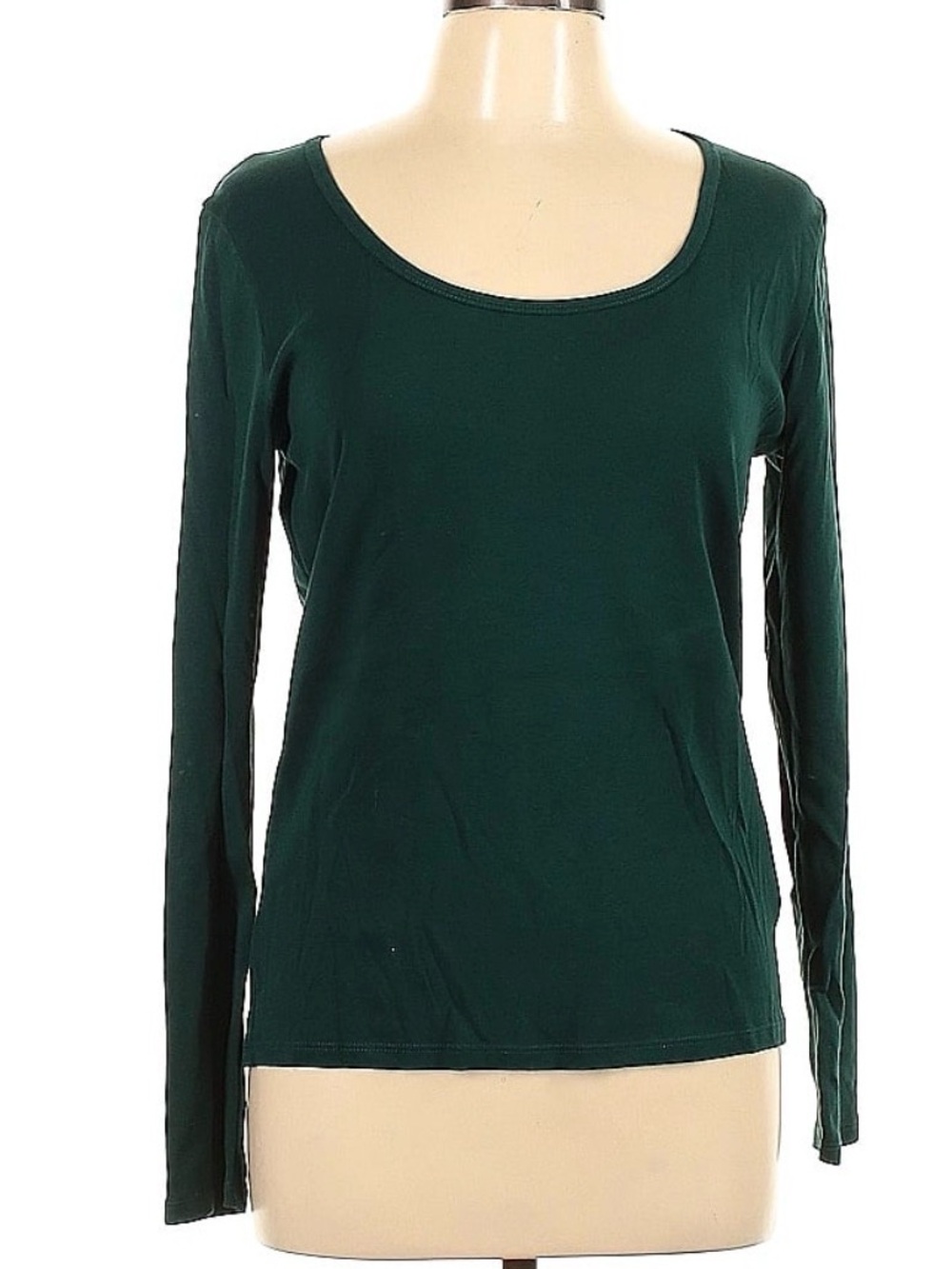 J. Crew Factory Store - Lg Women's Long Sleeve Scoop Neck Top - Dark Green